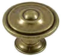 Dorset Rivoli Collection Antique Brass 30mm Round Concentric Knob