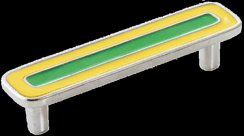 Dorset Vivo Collection Nickel Plate Yellow and Green 96mm Handle