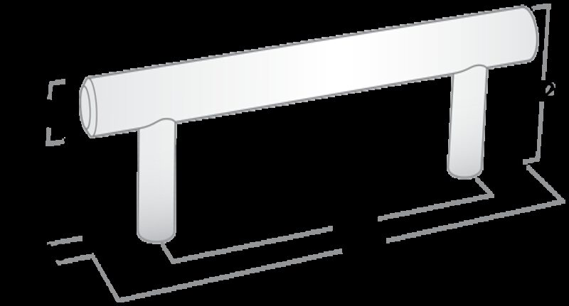 3411 T Bar Rail And Post Matte Black 128mm Aluminium Handle