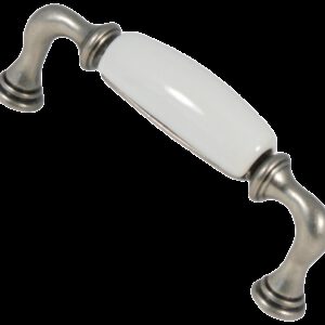 Castella Heritage Manor Pewter and White Porcelain 96mm Handle