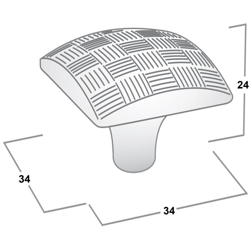 Castella Geometric Tessellate Oil Rubbed Bronze Square 34mm Knob 752 034 80 Diagram