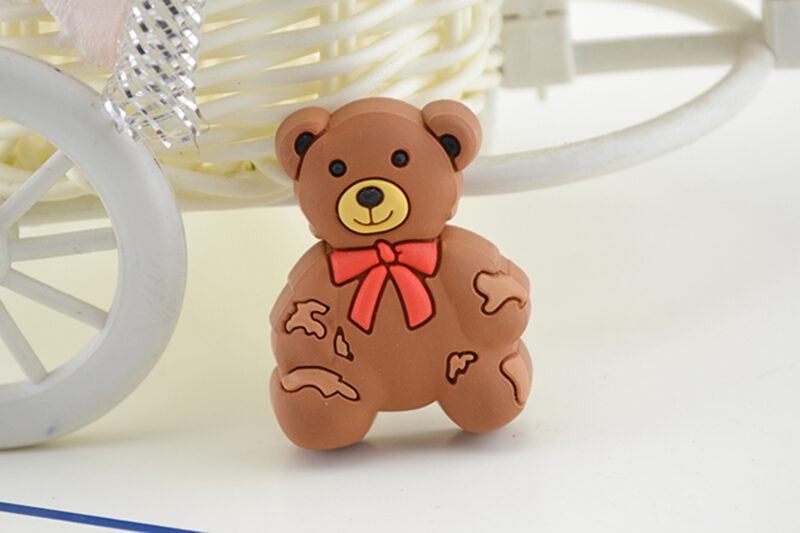 3830 Adorable Light Brown Teddy Bear 52mm Soft Rubber Knob