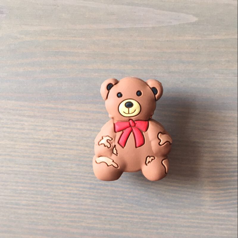 4338 Adorable Light Brown Teddy Bear 52mm Soft Rubber Knob