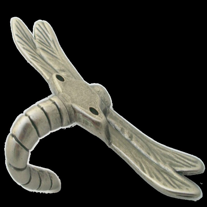 4217 Mazari Dragonfly Antique Silver 115mm Single Prong Coat Hook