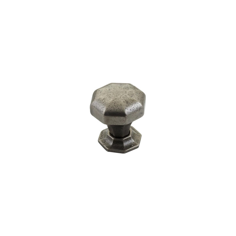 Furnware Dorset Montrose Collection Pewter Finish 32mm Cast Iron Octagonal Knob Dst Kb3885 32 Pw 1