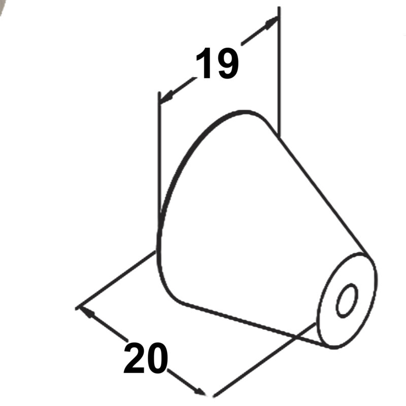 Furnware Dorset Evora Satin Chrome 19mm Cone Knob Dst Dc1219 Sc Diagram