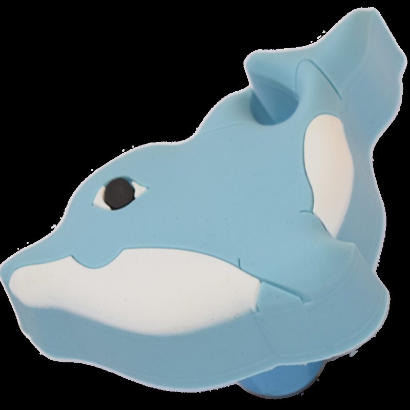 5067 Adorable Light Blue And White Dolphin 62mm Soft Plastic Knob