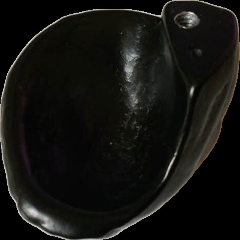 5308 Coquille Antique Shell Matte Black 49mm Cup Pull Knob