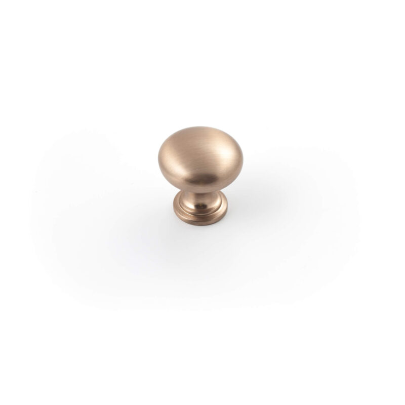 Castella Heritage Shaker Brushed Rose Gold 30mm Round Mushroom Knob 50 030 033 1