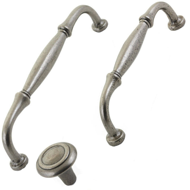 Furnware Dorset Winchester Collection Pewter Cast Iron Handles Knobs Hn3984 Pw Multi