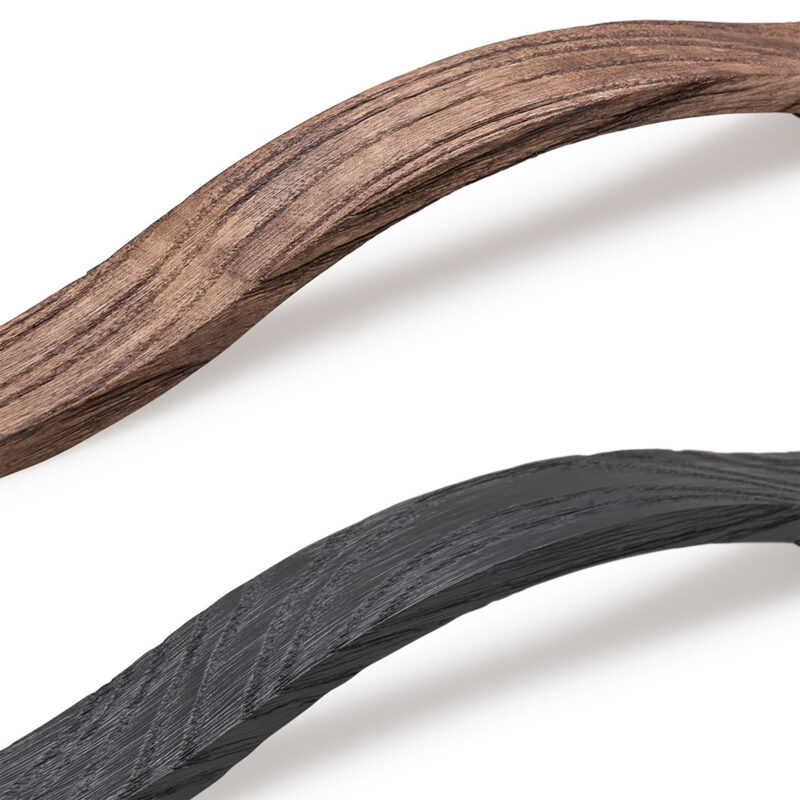 Furnware Calin Ash Timber 160mm Bow Handles Black Woodgrain And Oak Woodgrain C0165 160 Bwg Owg Family