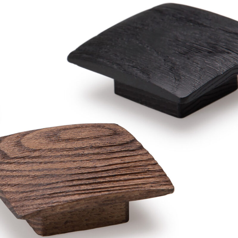 Furnware Balto Oak And Black Woodgrain 60mm Square Ash Wood Timber Knob Fg B0167 060 Family